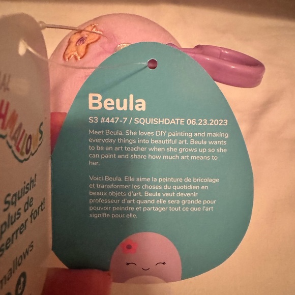 Squishmallows Beula The Octopus - 3 inch Clip - Picture 3 of 4